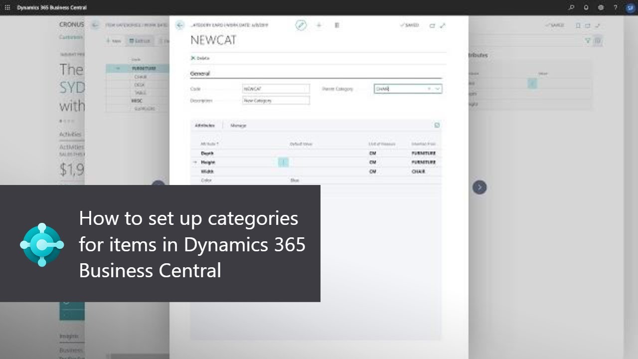 How to set up categories for items in Dynamics 365 Business Central ...